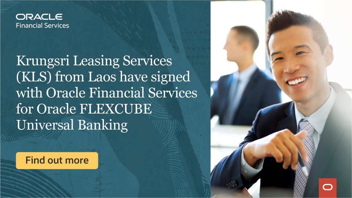 OracleFS's tweet photo. #TeamOracleFS! Number 5 on our 6 things to be thankful for as we #countdown towards #christmas!
#5 of 6 - Krungsri Leasing Services from Laos signs Oracle FLEXCUBE Universal Banking solution! Read more: https://t.co/HjaQc8NqsX
Thank you #teamOracleFS for another win in 2019! https://t.co/LCqEe7WhbG