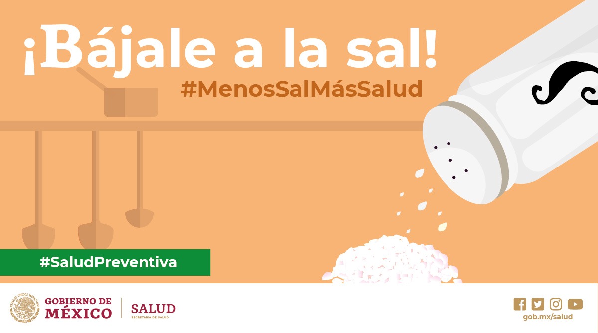 Modera el uso de la #Sal durante la preparación de los platillos navideños. #MenosSalMásSalud