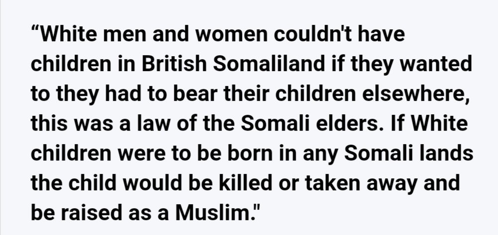 3) No British or white is to be born on Somali soil and if they do, Somalis would kill them or take them.4) All buildings must be approved by Somalis. The treaty was written on an animal hide/skin to preserve it. 3/6
