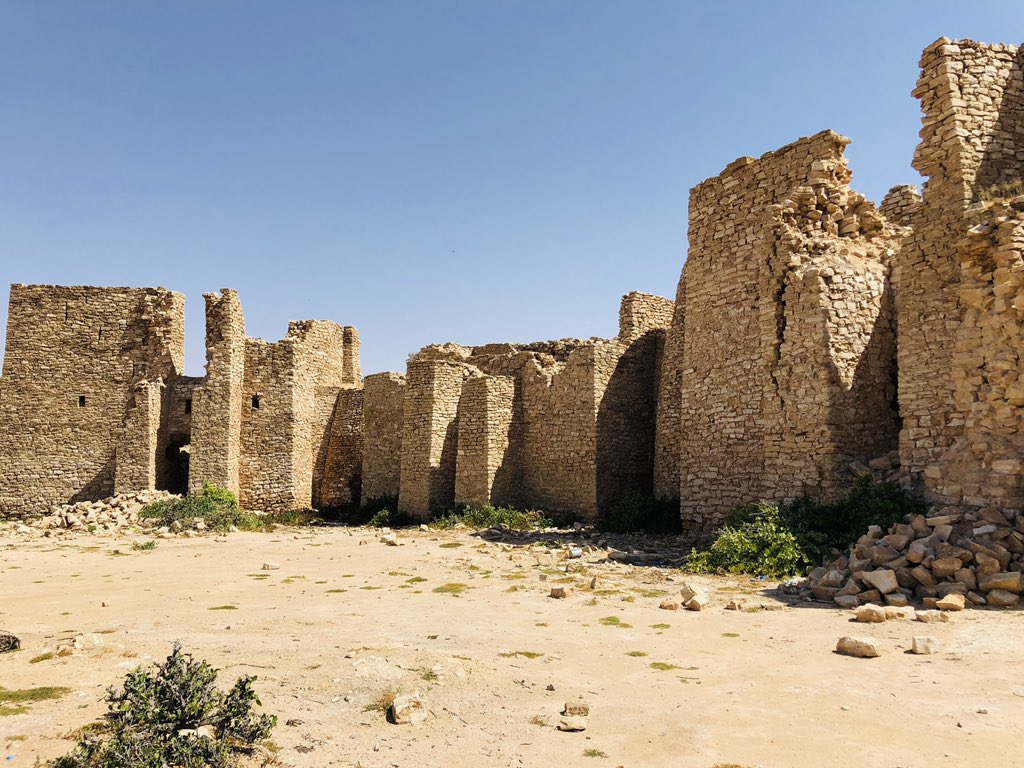 The Somali freedom fighters were known as the Dervishes (Darwiish). They built several forts including these ones. The British bombing damaged them. 5/6