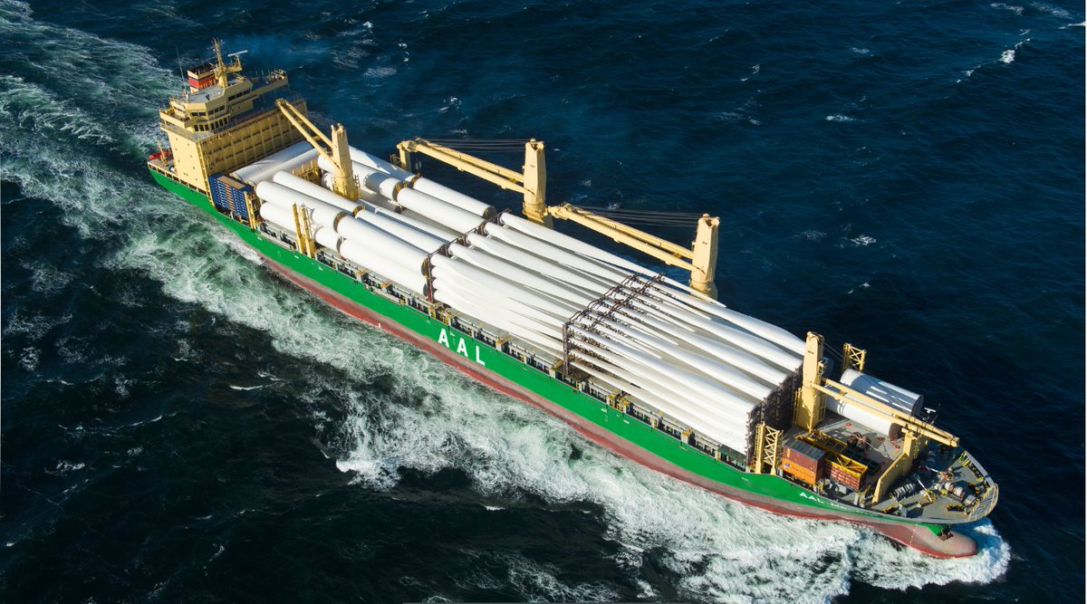 aalshipping's tweet photo. When you need an ocean transport solution for your renewable energy cargo, our growing fleet of 'mega-size' (30,000+ dwt) and small MPVs - totaling almost 740,000 dwt - is ready to serve.
#aalshipping #shipping #windcargo #wclass #projectcargo #multipurpose #trades #global https://t.co/Xu3jvaaIBr