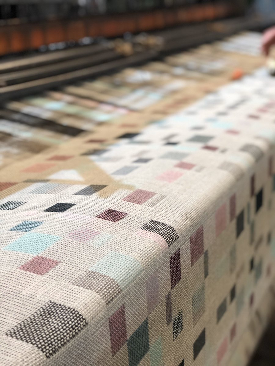 MajedaClarke's tweet photo. Came to my mill in Wales to see the next collection being made on the loom. I love seeing the old powered looms in progress and when it’s your own work on it, such a feeling of satisfaction. Can’t wait to get it back to the studio #workingmill #welshwollenmill #blankets https://t.co/3cFc0mglYY