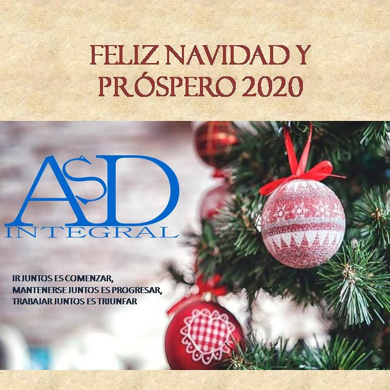 ASDIntegral's tweet image. El equipo de ASD Integral les desea felices fiestas y un 2020 lleno de éxitos.
