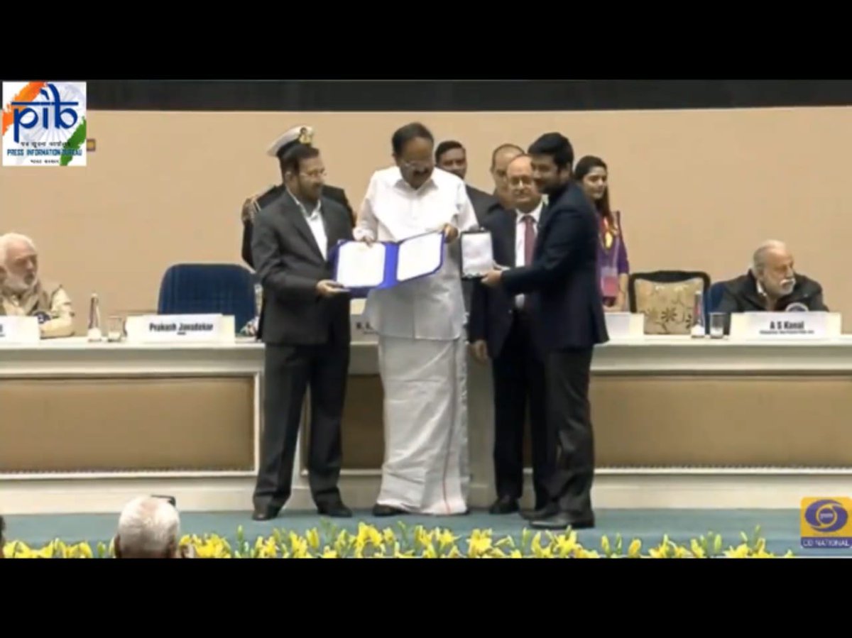 And <a href="/23_rahulr/">Rahul Ravindran</a> wins The National Award for Best Original Screenplay for his directorial debut film, Chi La Sow.

Rahul learned to speak, dubbed for all his films, wrote and directed and won awards - all in a language that he learned only 7 years ago. 
😃
Proud!