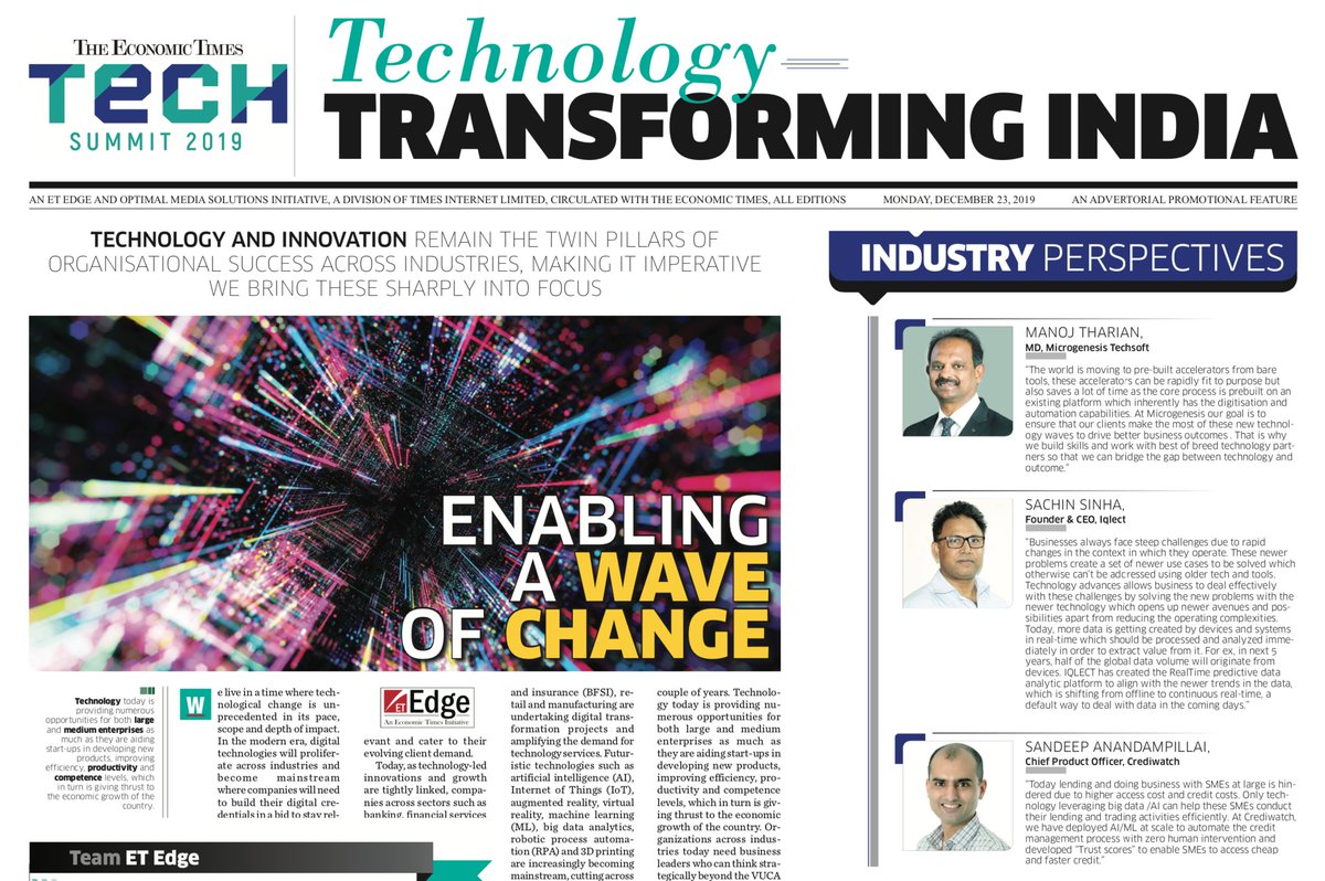 IQLECT's tweet photo. "Today, more data is getting created by devices and systems in real-time which should be processed and analyzed immediately in order to extract value from it" - @Sachin_Sinha1 to @EconomicTimes
#MachineLearning #AI #datascience #IQLECT #continuousintelligence #Data #Analytics https://t.co/27ZgZNnB5X
