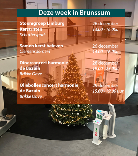 Gem_Brunssum's tweet photo. Nog maar een nachtje slapen en dan breken de kerstdagen alweer aan. Deze week zijn er nog een aantal bijzondere evenementen in kerstsfeer in Brunssum. En harmonie de Bazuin heeft een druk concertweekend in de Brikke Oave.

Fijne kerstdagen!🎄✨ https://t.co/9GxSNUqE0o