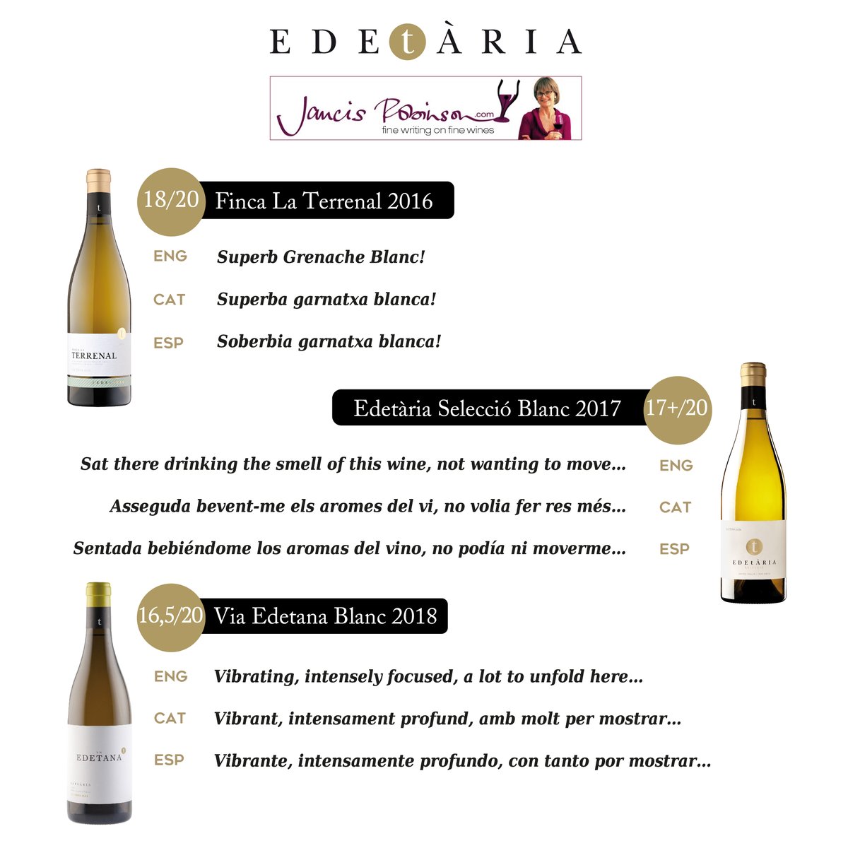 EdetariaCeller's tweet photo. #garnatxablancaoldvinesrocks @JancisRobinson #Xmasgiftnº3 #thanks #gracias #gràcies #begrenachy https://t.co/Hg4r9RKkSB
