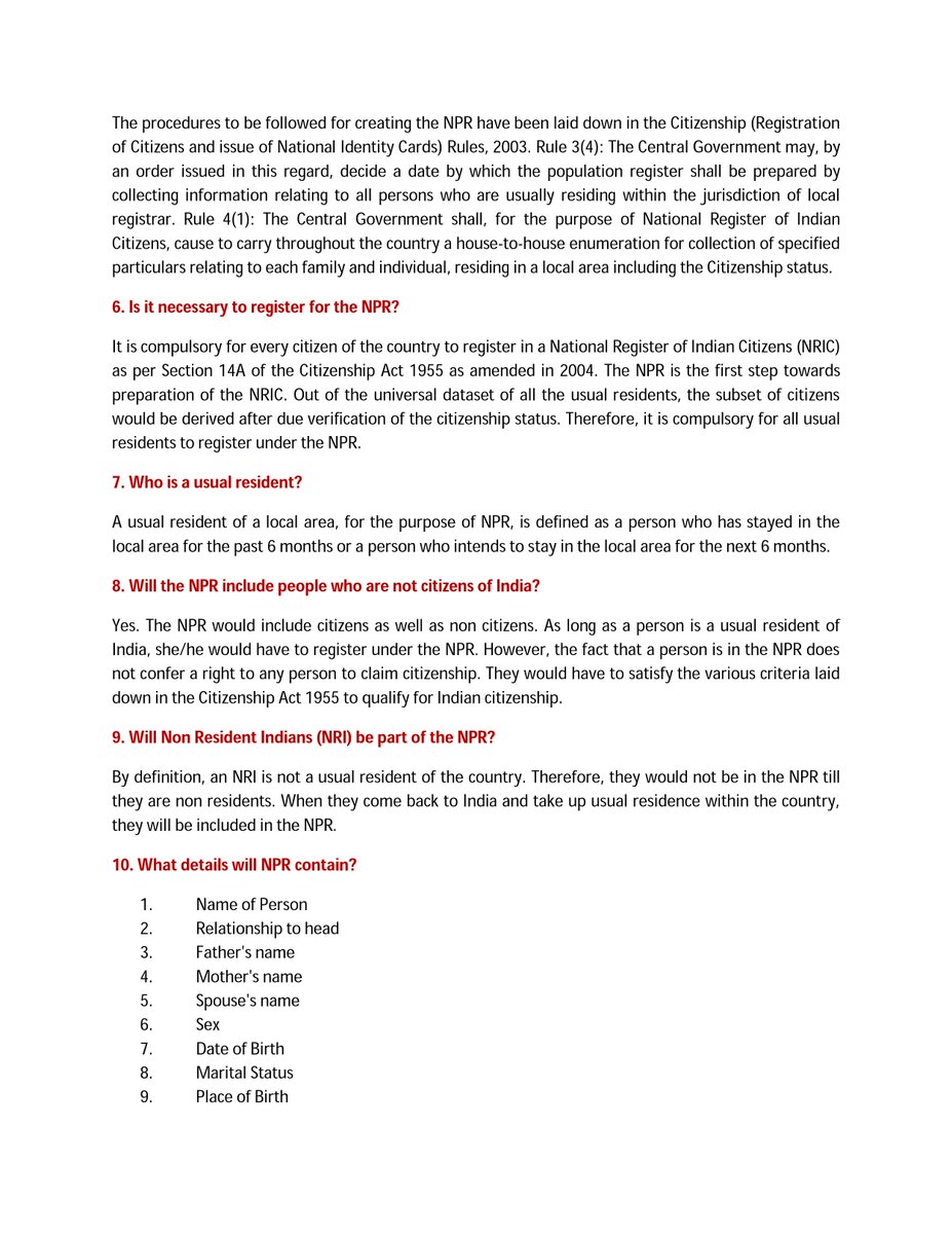 Meanwhile the number of data points NPR wanted to collect increased and Nationality was made a clause because  #Aadhaar was for all residents including foreigners. All bio metrics were being de-duplicated with UIDAI. NPR became a registrar under UIDAI.