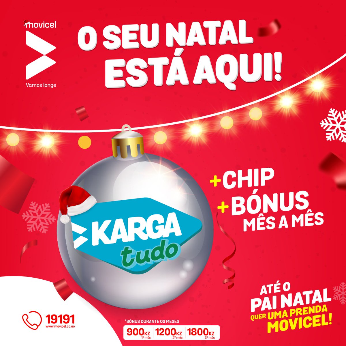 Já sabes o que irás oferecer neste Natal? A Movicel pensou em ti, e tem TUDO o que precisas para oferecer, falar ou navegar à vontade!! Até o Pai Natal quer uma prenda Movicel.
