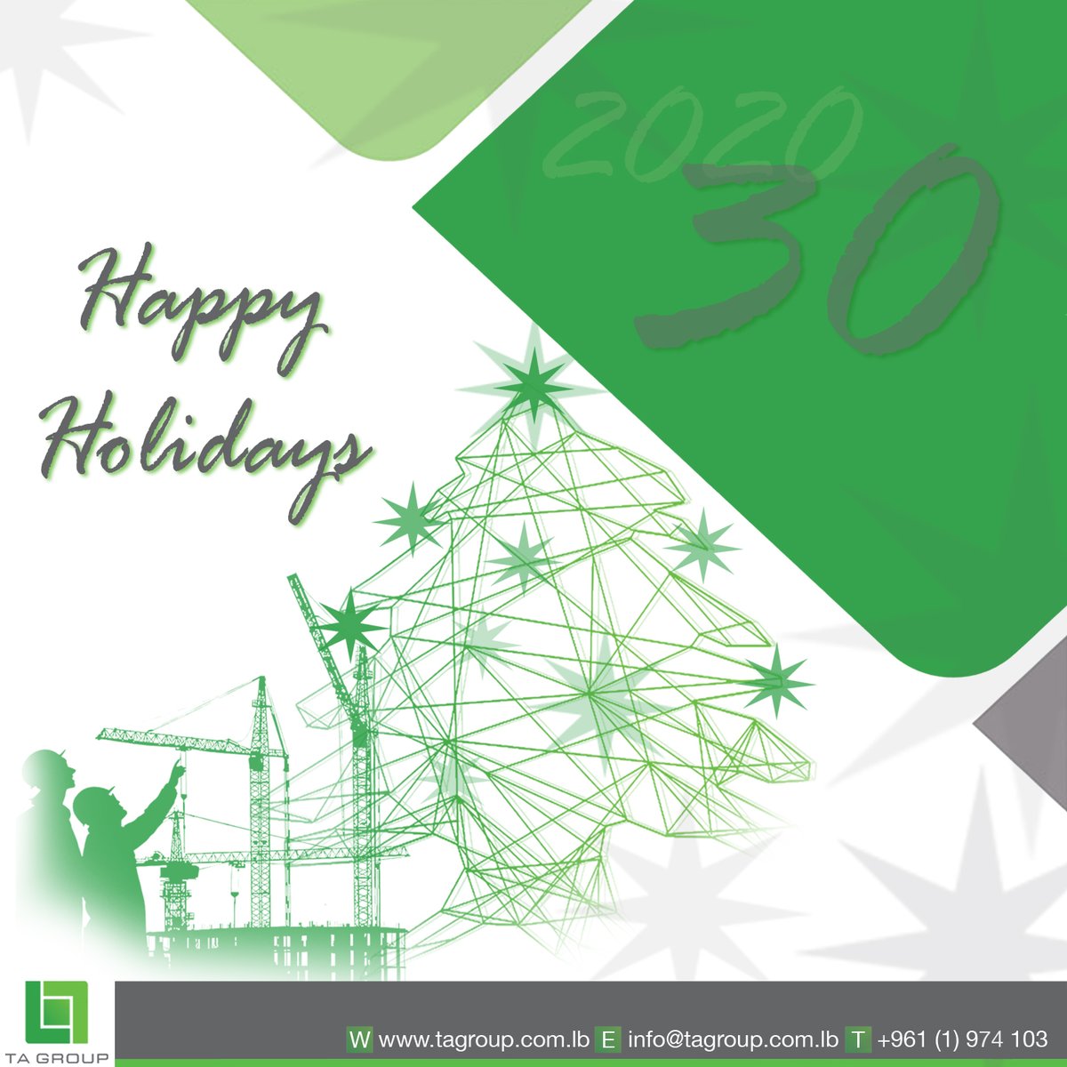 sarl_ta's tweet photo. TA Group Wishes You a Merry Christmas and a Happy New Year Ahead !! 2020 Marks our 30 Years of Excellence... and Still Counting !!
.
.
#TAGroup #Engineering #Construction #Specialties #Greetings #SeasonsGreetings #Happy #Holidays #MerryChristmas #Xmas #happynewyear2020 https://t.co/nZM6gwc7HK