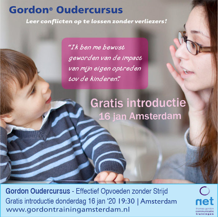 GordonAmsterdam's tweet photo. Op 16 januari a.s. kun je weer deelnemen aan de gratis introductieavond over de Gordon-methode: over effectief communiceren met kinderen, conflicten voorkomen en zonodig op een win-win manier oplossen.
Oudercursussen starten 30 jan Amsterdam en 3 februari Haarlem https://t.co/RV6B9tu4o5