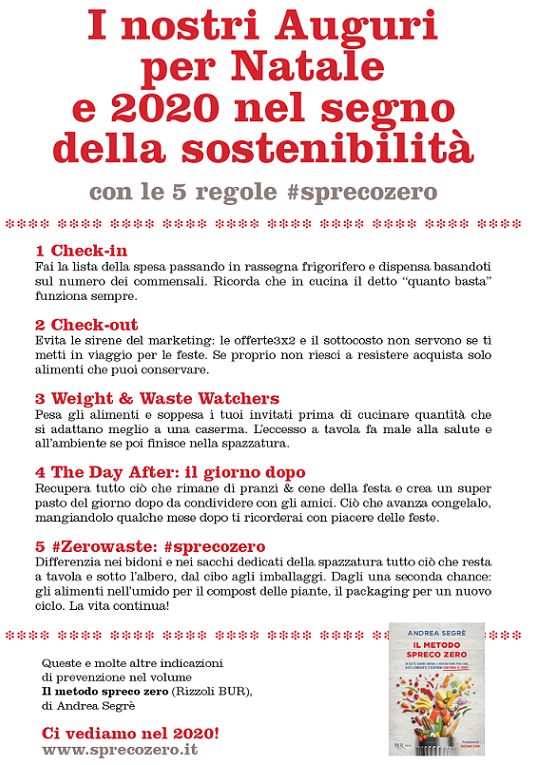 Da <a href="/spreco_zero/">Spreco Zero campagna pubblica di sensibilizzazione</a> e #LastMinuteMarket i migliori auguri per Natale 2019 e per un 2020 nel segno della #sostenibilità. 
Con i 5 video_consigli #sprecozero di <a href="/andrea_segre/">Andrea Segrè</a> 

youtube.com/watch?v=wouf4b…