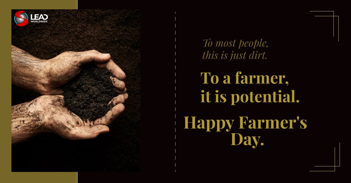s2leadworldwide's tweet photo. “They are the ones who put their heart and soul into the soil to give it life and give us food…. Let us thank them for their efforts and salute their hard work…. Happy Farmer’s Day.” 
#farmersday2019 #kisandiwas2019 #HappyFarmersDay https://t.co/y243WtOdbX