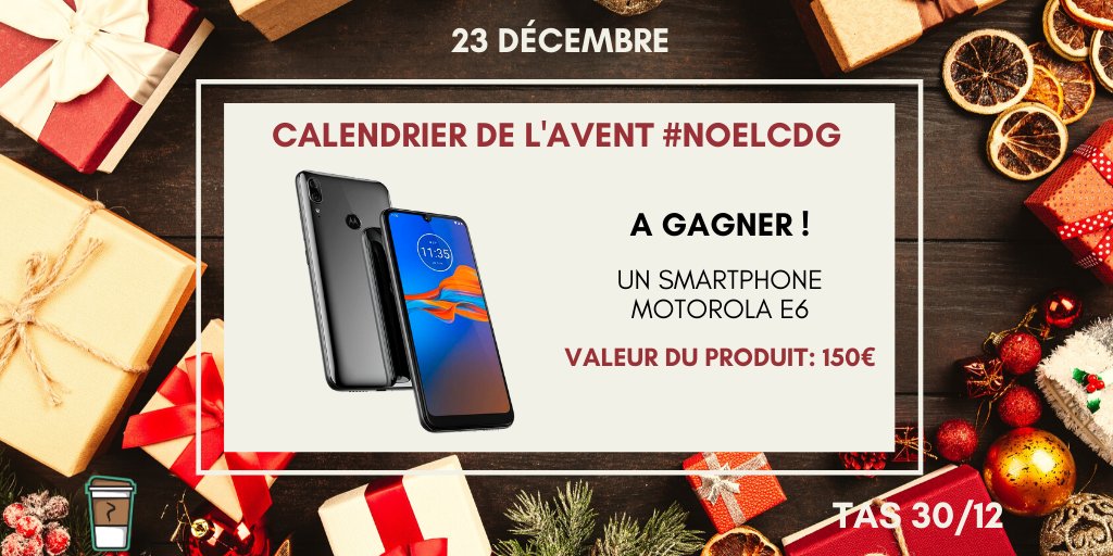 DroidSoft_fr's tweet photo. #Concours #NoeLCDG Jour 23
Le Motorla e6 est a gagné en ce doux jour de Noël ! Passez de bonnes fêtes !

Pour participer :
➡️ RT
➡️ Follow @DroidSoft_fr, @LeCafeDuGeek et @motorolaFR
➡️ Tag deux amis !

🎁 https://t.co/45asQALybc

TAS : 30/12 https://t.co/X4RrT7z34V