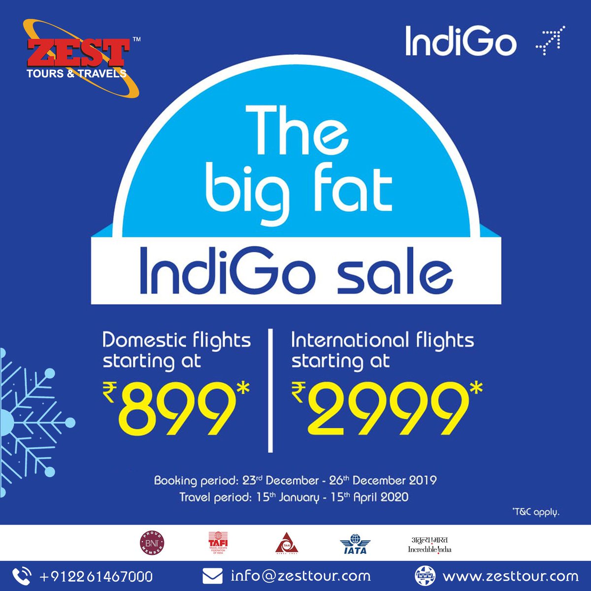 ToursZest's tweet photo. Limited time offer, book with #IndiGo #BigFatSale visit: https://t.co/C8ArEMGexv https://t.co/KuYWbIlXe4