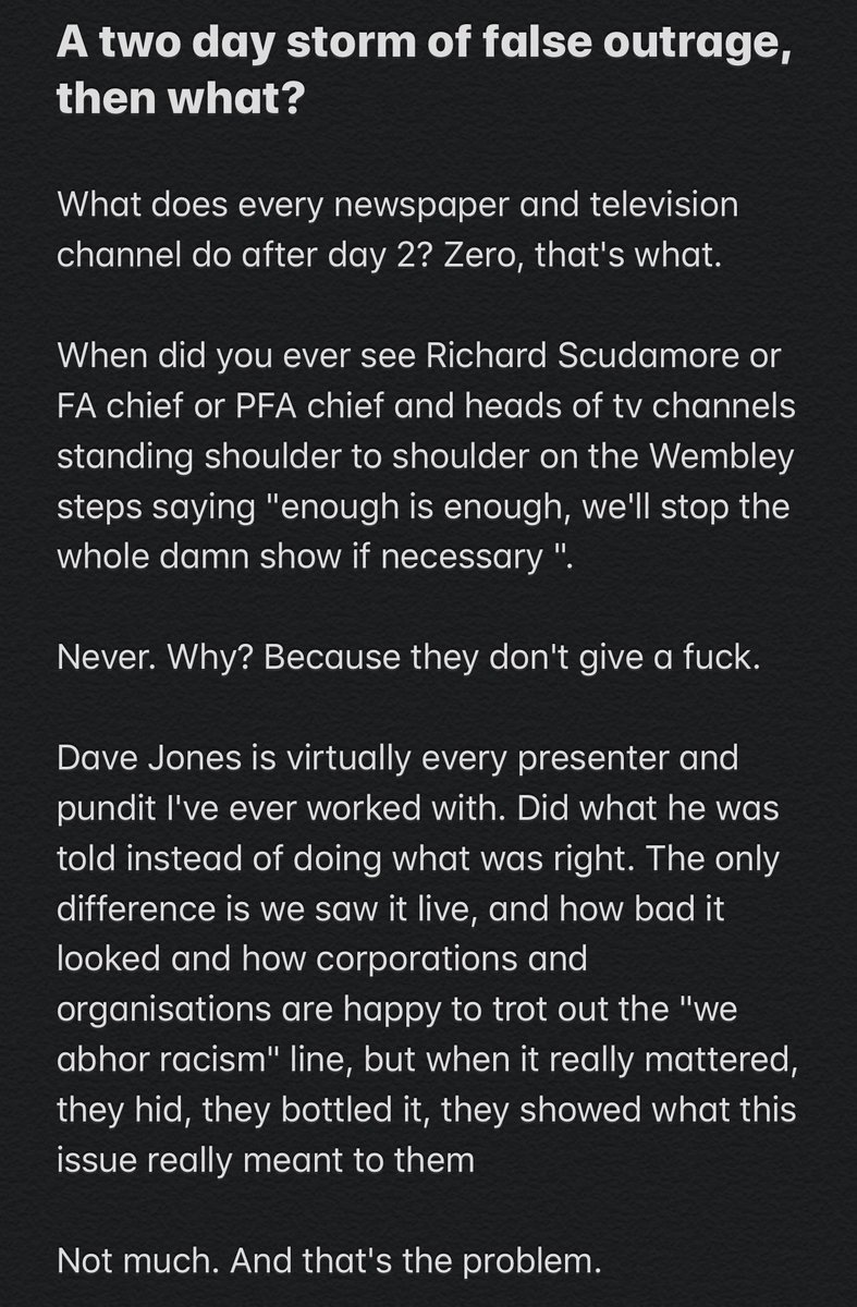 StanCollymore's tweet photo. An open letter to @premierleague @FA  @EFL @SkySports @ITVSport @BBCSport @btsport 

And every fan of English football.

And every player in English football. Particularly every black player. https://t.co/qtkkuYJFQc
