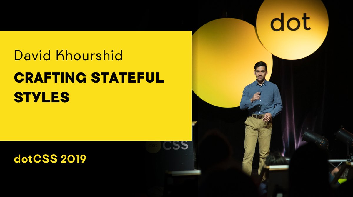 dotCSS's tweet image. New talk from dotCSS 2019!
David Khourshid @davidkpiano explores innovative ways of organizing our styles, adding complex interactivity and meaningful transitions, and comprehensively test UIs through a decades-old concept – finite state machines.
dotconferences.com/2019/12/david-…
