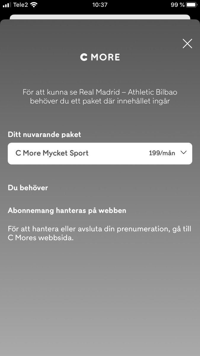 Hej <a href="/cmoresport/">C More Sport</a> , varför kan jag inte se höjdpunkter från appen längre? Kolla live funkar som vanligt.