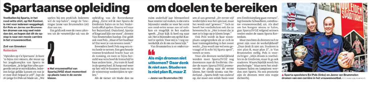 👱🏽‍♀️⚽️ 📰🗞 | Hoe leuk! Speelsters Janne &amp; Evi in de krant <a href="/bndestemvoetbal/">BN DeStem Amateurvoetbal</a> <a href="/BNDeStem/">BN DeStem</a> vandaag. SP AR TA 🔴⚪️