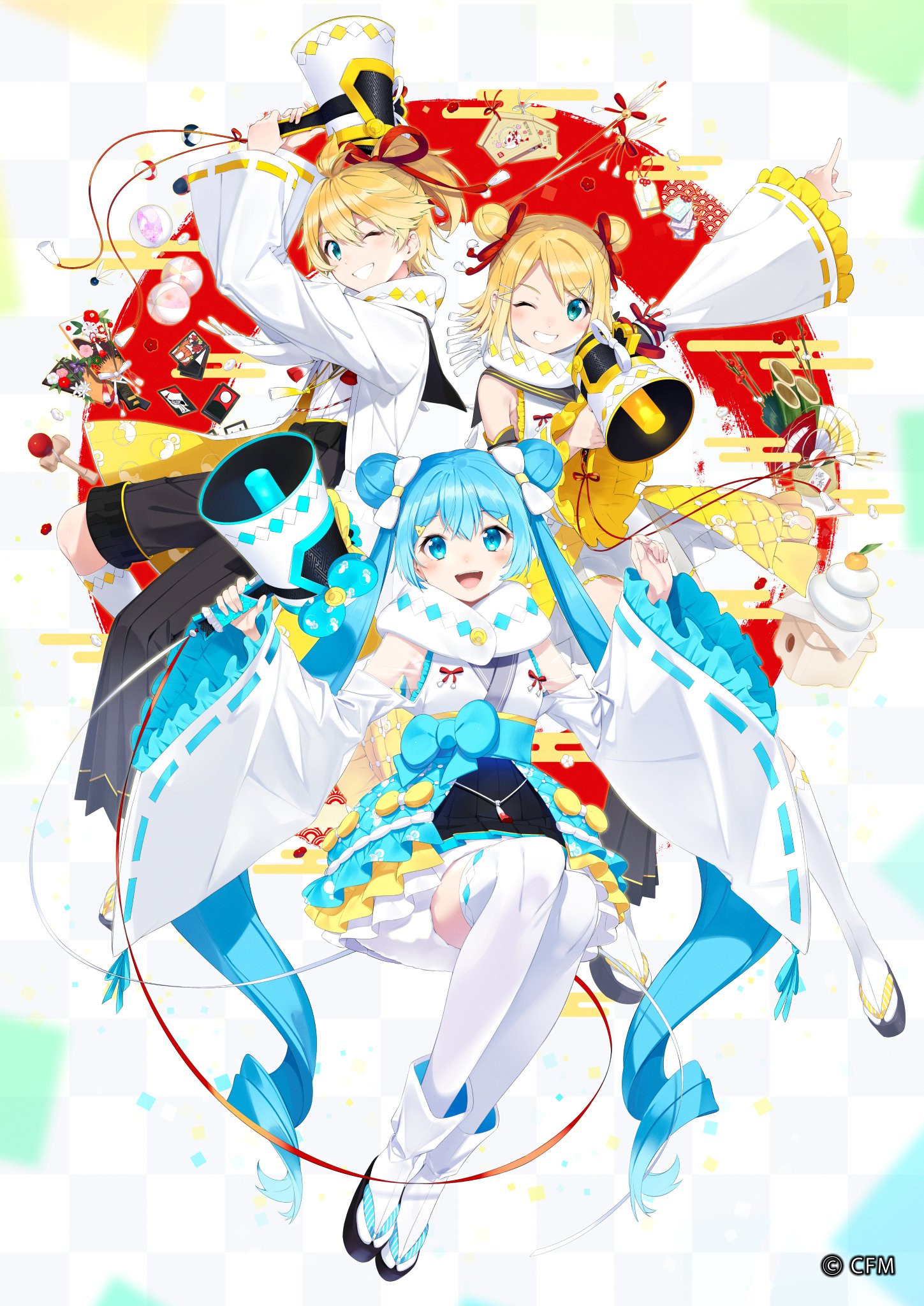 ねづみどし 告知 初音ミク ドン キホーテコラボ第４弾 ねずみ年ミクの宴 のメインビジュアル及びサブビジュアルを担当させていただきました 子年にちなんだ和風衣装のグッズ 等身大パネルも設置されるみたいです