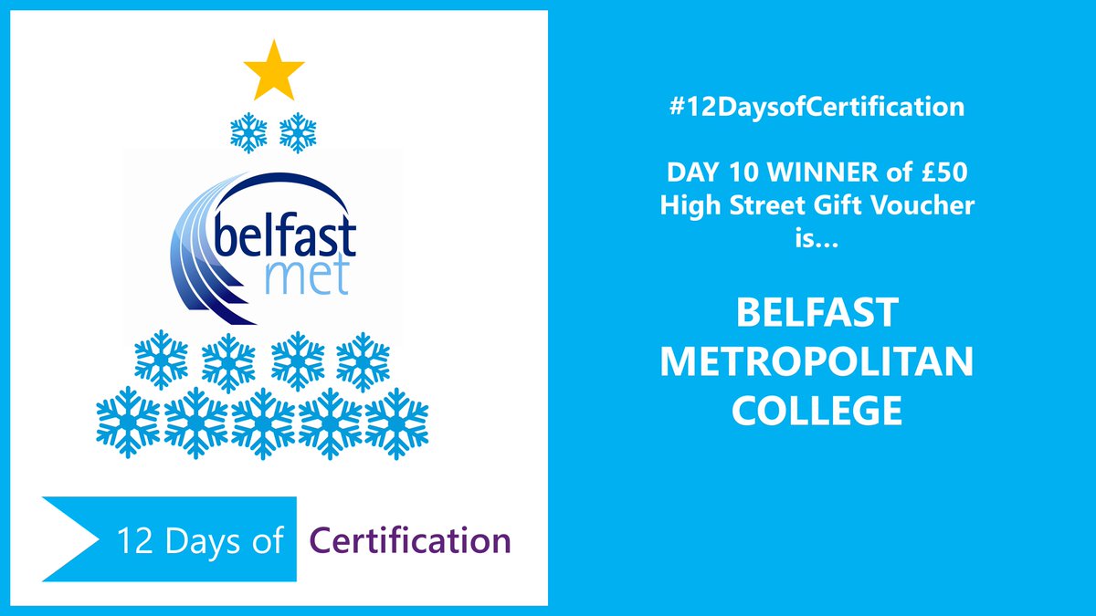 CertMatters's tweet photo. Taking one of the final three £50 / €60 / A$100 High Street vouchers is … @bfastmet 

Well done to all in @bfastmet for delivering highest no. of @microsoft Certifications on Day 10 of #12DaysofCertification 

Who will win final 2 gift vouchers? https://t.co/HKnfKBYnQl https://t.co/4g6yQnwMUr