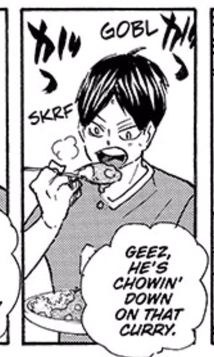 [HQ CH 378 SPOILERS]
-
-
-
-
I'm like 150% sure that Kageyama did that curry ad not for the money but for the free food. 