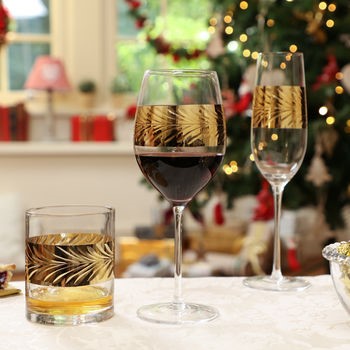 Celebrate this Christmas with 24ct Glass Set 
Celebrate this Christmas with stunning set of glasses which has been gilded with 24ct gold leaf and hand crafted from the highest standard of glass. Perfect for anyone who loves to host and ideal for any spirits or cocktails.