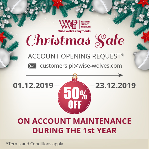 WiseWolvesGroup's tweet photo. CHRISTMAS SALE

from 1/12/19 till 23/12/19
send to 📧 customers.pi@wise-wolves.com ACCOUNT OPENING REQUEST ➡️ get discount -50% on ACCOUNT MAINTENANCE during the 1st year

WWPi - https://t.co/t6wOQNGua2 https://t.co/6a8uRq4hHO