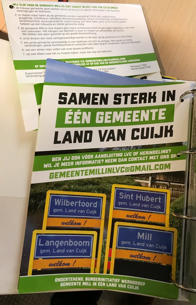 MaartenJilisen's tweet photo. Zojuist als lid van de stuurgroep gemeente Land van Cuijk i.o. 1834 zienswijzen uit Mill ontvangen. Allemaal voor aansluiten van de gemeente Mill en St. Hubert bij de nieuwe gemeente. https://t.co/5L9cJp1pqz