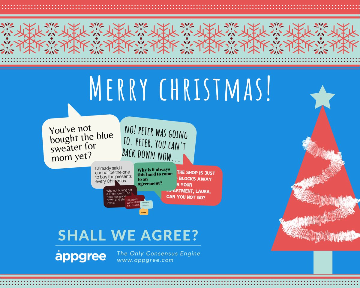 appgree's tweet photo. Shall we agree? Merry Christmas! May 2020 be a year full of new challenges and opportunities for growth 😊 #Christmas2019 #MerryChristmas #GrowthMindset https://t.co/xyUjyH8wml