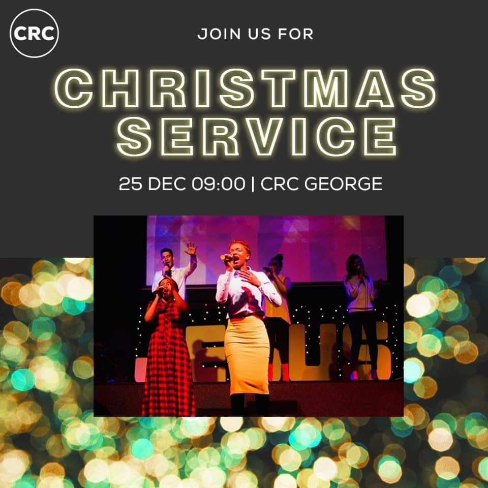 Join us for our Christmas service this Wednesday as we celebrate the birth of our Lord and Saviour King Jesus!

09:00 AM | 1 Glaze Street CRC George

#Glory2019
#Heaven2020