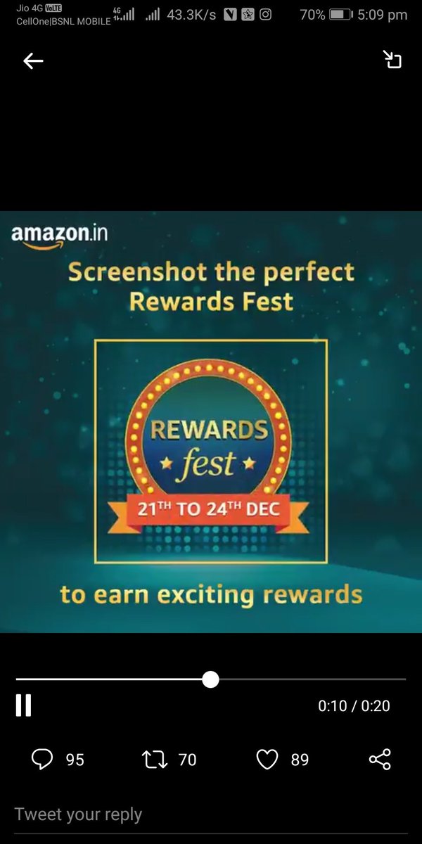CHUNMUN143's tweet photo. @amazonIN Hi Team Please find attached my perfect screenshot
#AmazonRewardsFest
#RewardsFest
@amazonIN
@reenag00091 @ShreeKalaa1966 @VaishaliMaisur2 @inakbar @chidambar08 @ranchikuldeep @CD007_ @sombangalore @umeshkumar874 @blessedkamal @avii4ever @iKaushik365 @PritiNivoriya https://t.co/NVLF8ttgX0