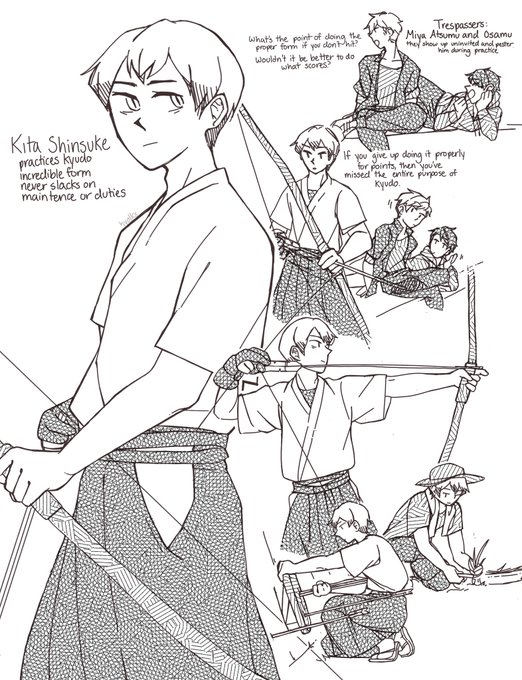 kita kyudo AU!! I thought the nature of kyudo really suited his ritualistic way of working!! #Haikyuu 