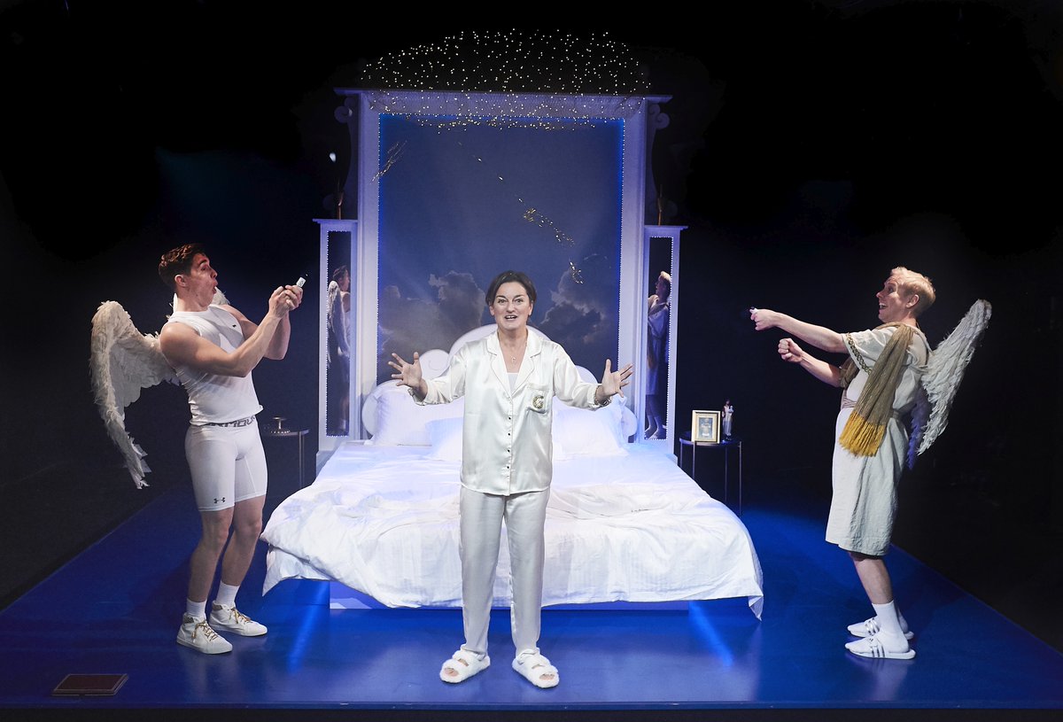 “It’s funny as you’d expect from a writer whose 13 Emmys are mostly for comedy writing. Everyday and biblical idiom are spliced to droll effect and there are divine one-liners: the show is more quotable than the good book itself!” The Guardian. #AnActOfGod bit.ly/34OyI5b