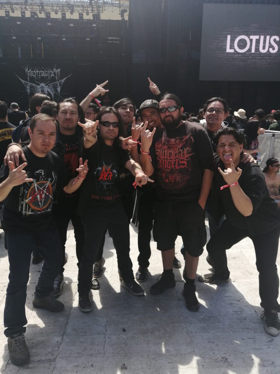 DaveAggressor's tweet photo. @HateWorldwide66 @SacredSerenity_ @darkexecutor @dannilomillan @GarciaPeriodis1 @7Heads10Horns @GuturaL_cl @hellherb @charmedark @E_Bathory__ @DedoVulgar @GonzaMaturana87 @claudio13578138 @CHUCKY_MUSTAINE @Shtrengate Para mí fue #SGL2019 volver a ver a Slayer, más Kreator, Anthrax y la clásica banda Chilena Pentagram marcó mi 2019, sumado que comparti con mi hijo, mis hermanos, primos y mis colegas del tuitah https://t.co/9Gy4gP2asT