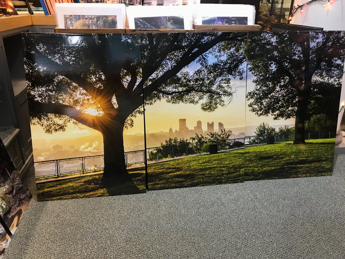 DaveDiCello's tweet photo. Last post about being open before  Christmas, because it’s the last day we will be open before Christmas. Just got in the most popular print of the holiday in a triptych (the incline sunrise) and have about 50ish calendars left. Also doing this 36x72 triptych for $300 (reg $450) https://t.co/C7oXHRNuMT