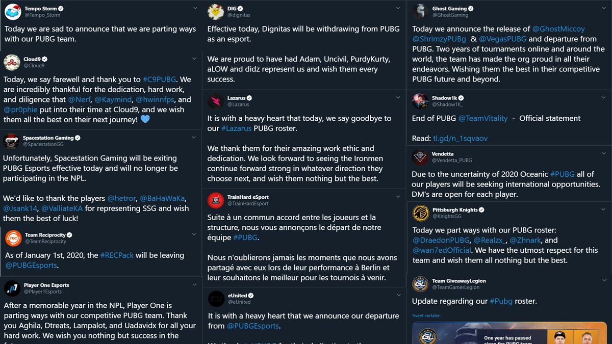 itsDananaa's tweet photo. @TheJakerPUBG I'm sure you tried your best with what you were given to work with, but "proud of your small teams accomplishments" with this Graveyard of Orgs in that same year? https://t.co/Cw13MpDFil
