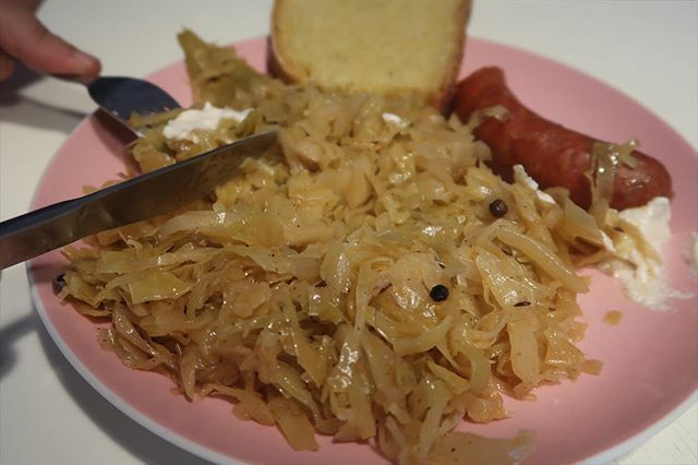 What’s winter in Croatia without sauerkraut, in all shapes and forms? This here is my hubby enjoying it sauted with a sausage and dense homebaked corn bread. Can you guess what’s that creamy white sauce on the side? Mmmmm it matched the flavours on the plate so well... write…