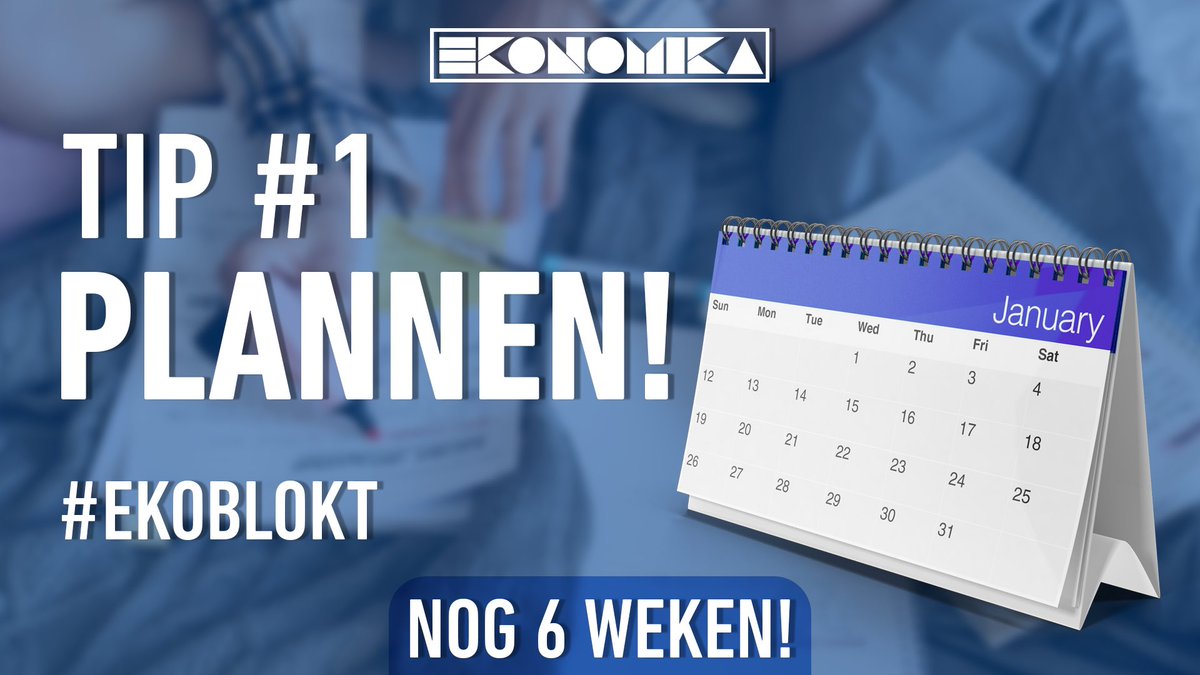 EkonomikaLeuven's tweet photo. Maak een realistische blokplanning op. Zo breng je structuur in je dagen en weet je altijd of je nog op schema zit. Nog zes weken tot de lesvrije week! #Ekoblokt https://t.co/o1SVTPK7B2