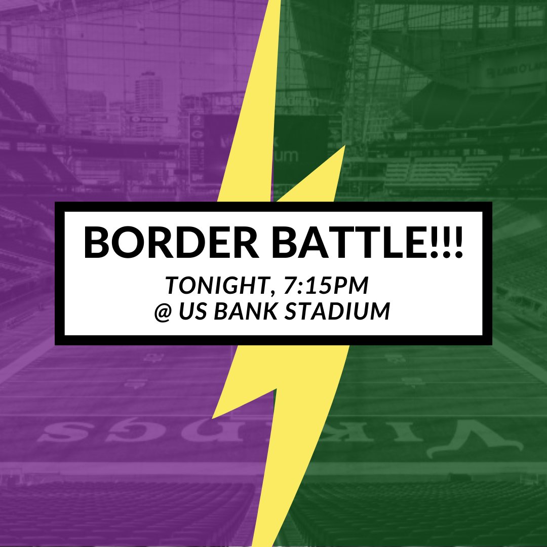 grainexchbldg's tweet photo. Don't miss the #BorderBattle between the @Vikings  and @Packers tonight at @usbankstadium ! Who do you have winning the big game?! https://t.co/rbVaJbxjIw