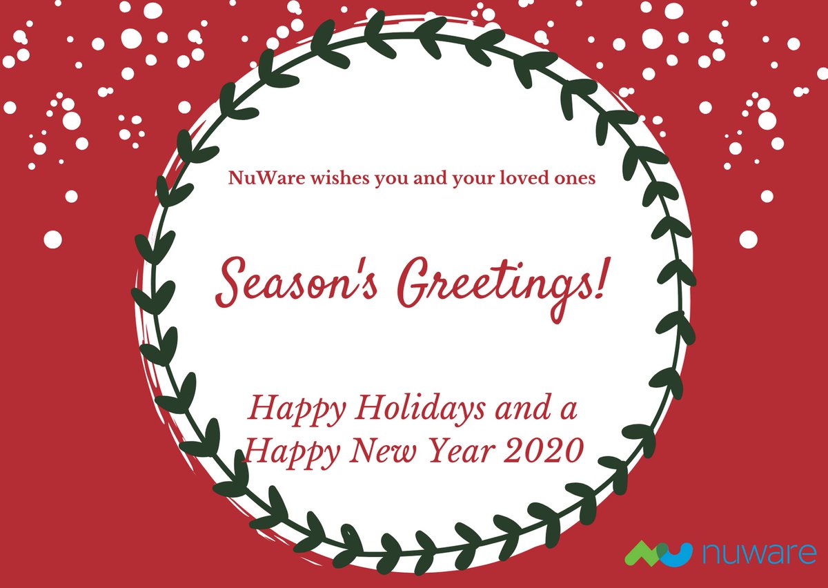 NuWareCo's tweet photo. #HappyHolidays from all of us at @NuWareCo to you! https://t.co/x1GK7X4hTw