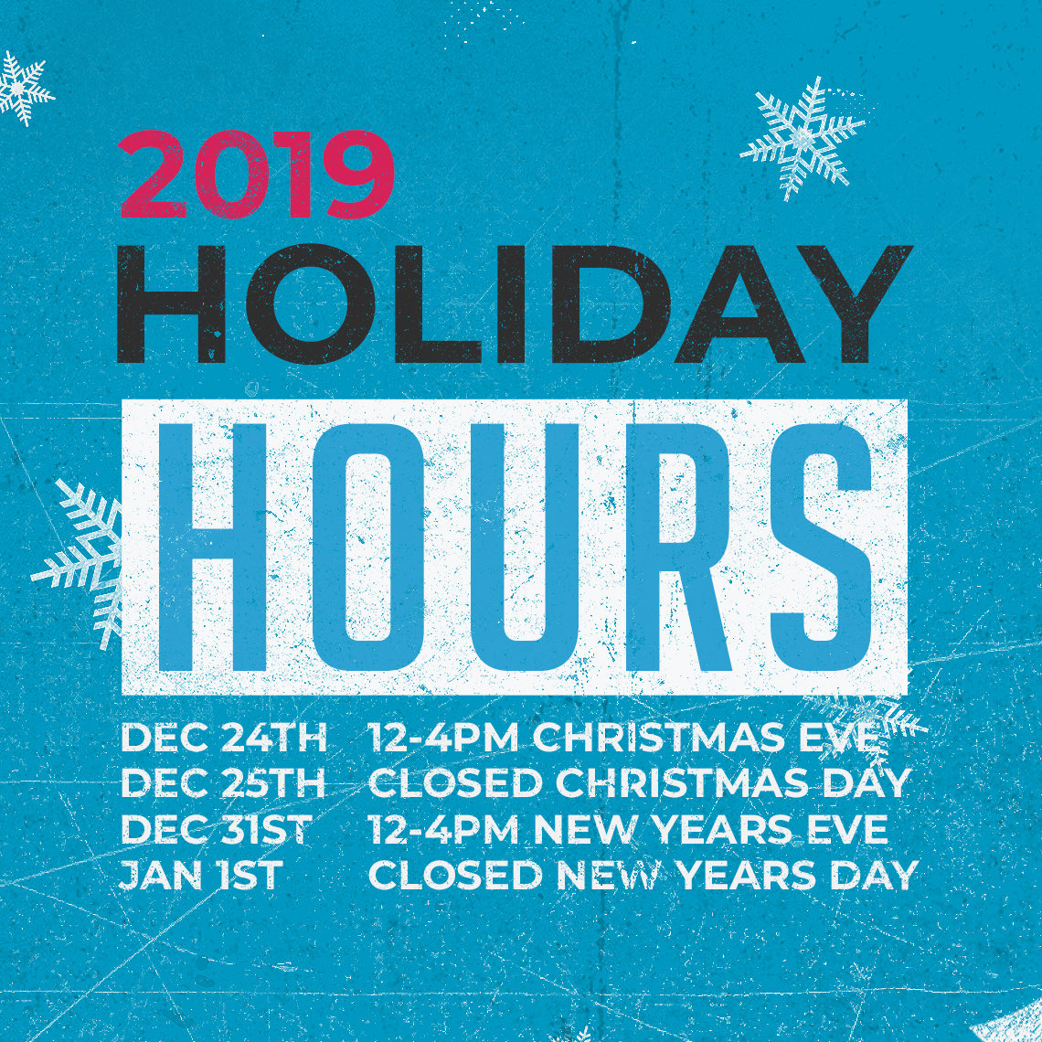Quick Holiday Hours Update. We'll be open from 12-4pm Christmas Eve for Fills &amp; last-minute Pints of courage to deal with the inlaws. Then Closed Christmas Day. Then Normal Hours until NYE, which we'll be open 12-4pm, then Closed NYD. Have a Merry and Safe Holiday Everyone! ❄️