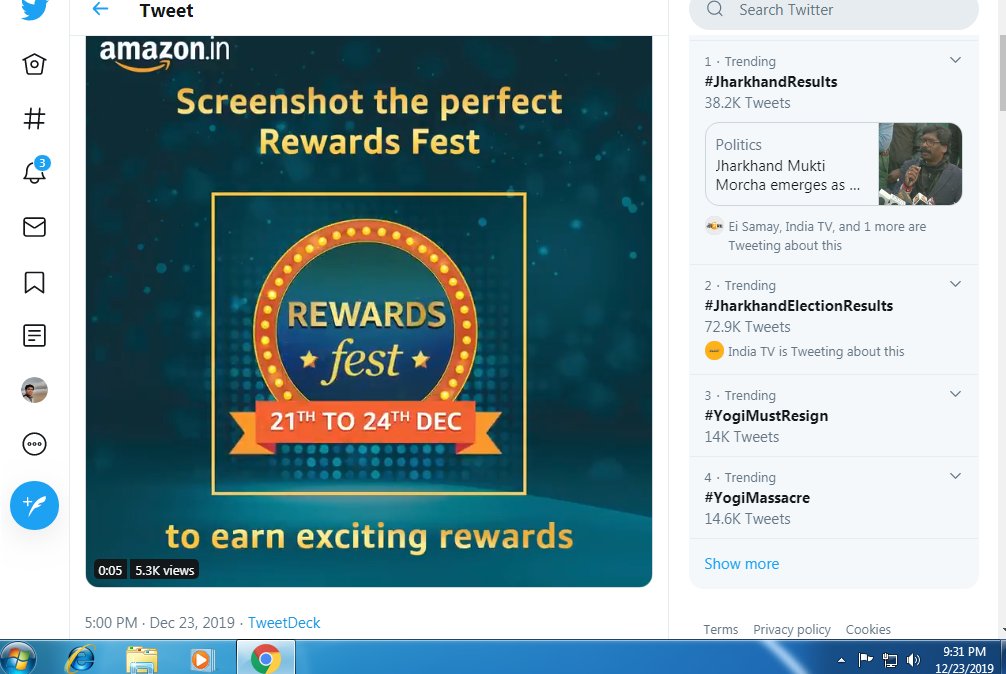 toposant55's tweet photo. @amazonIN Spotted & Here Is My Screenshot #RewardsFest #AmazonRewardsFest
Join @godsowntalk @sanchitabhartiy @im_sagnikrc @Sagar14Naik @CHUNMUN143 @Raghavendra0703 @sanchitarian @khemka_nidhi @Mercy_ness @PratikSingh_ https://t.co/Vg7N7sBbRT