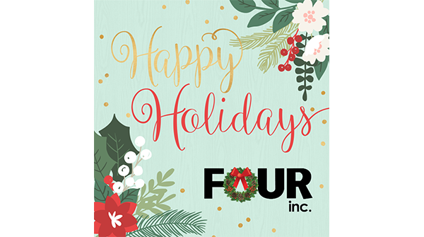 Four_Inc's tweet photo. Warmest Wishes for the Holidays and a Happy New Year! #fourinc #happyholidays #happynewyear #FOURtunate https://t.co/g1IrTQXyib