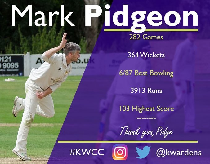 KWardens's tweet image. Mark has been a tremendous servant to Kenilworth Wardens, and we wish him all the best in his new challenge at Barnt Green CC. Marks career at KWCC has spanned over 15 years, taking over 350 wickets and scoring nearly 4000 runs. Good luck Mark.  #OnceADon #AlwaysADon #KWCC #PUTD