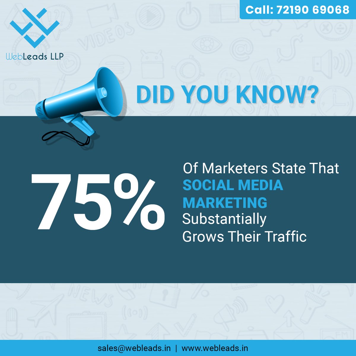 WebLeads_'s tweet photo. Is your business leveraging social media platforms to the fullest?
Connect with us to know how.
#DidYouKnow #SocialMedia #SocialMediaMarketing #DigitalMarketing #DigitalMarketingCompany #InternetMarketing #Pune #WebLeads https://t.co/ex8Rtkijtr