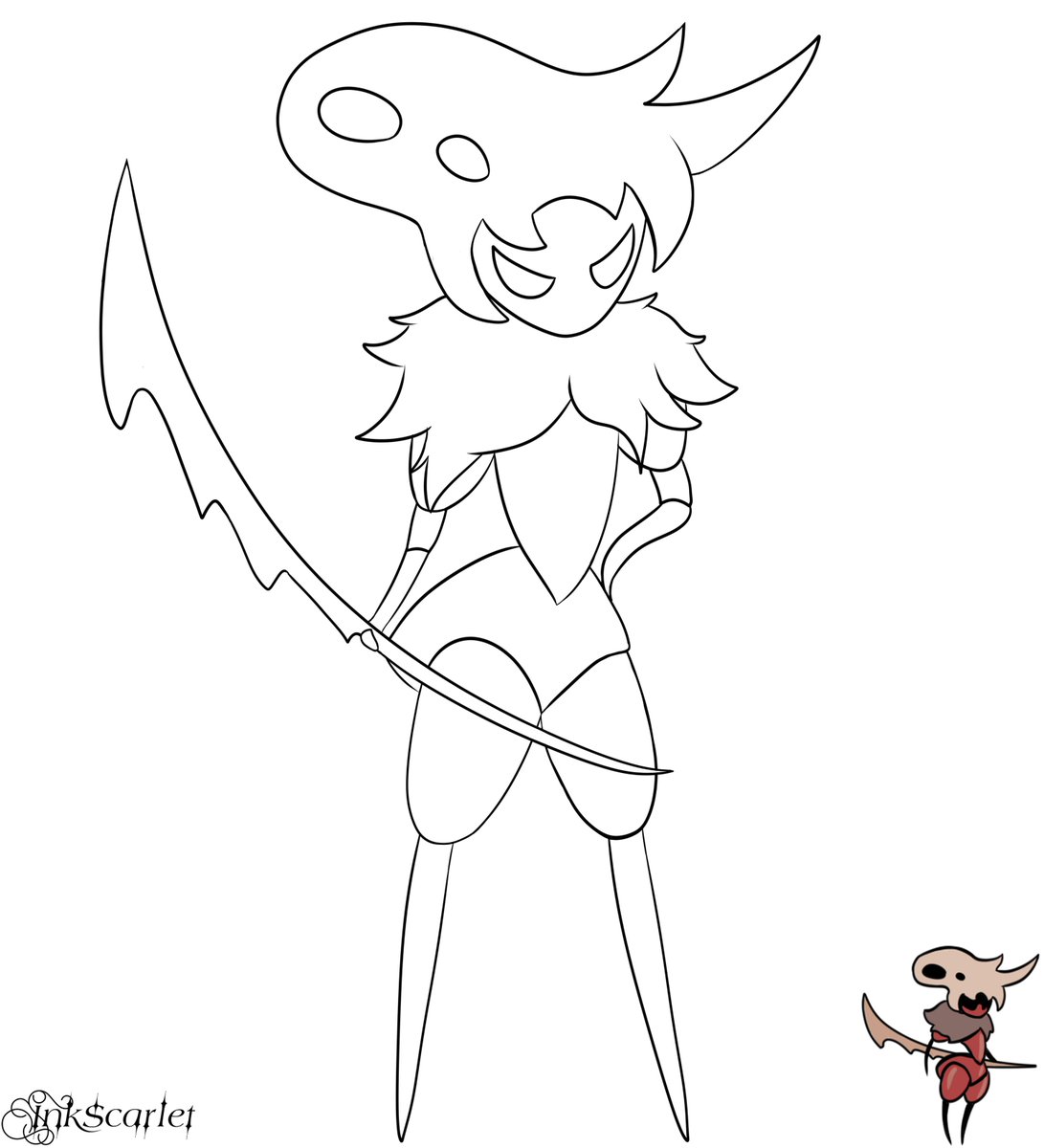 InkScarlet's tweet photo. #HollowKnight #HollowKnightSilksong #TheRedAnt #myart
The colored version will be soon avalaible.
You can colored it and don't forget to credit me. https://t.co/edwuY0tvM4