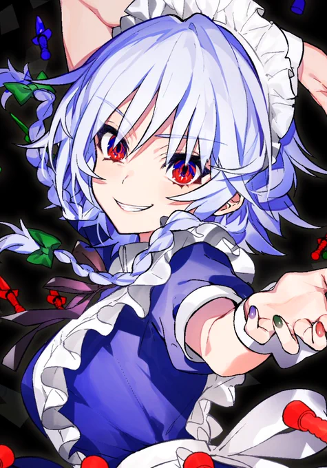 ビートまりおさん(@beatmario)の冬コミ新譜「オールナイト・オブ・ナイツ ルナティック」のジャケットイラストを描かせていただきました!
最強で最狂な咲夜さん!!?️ 
