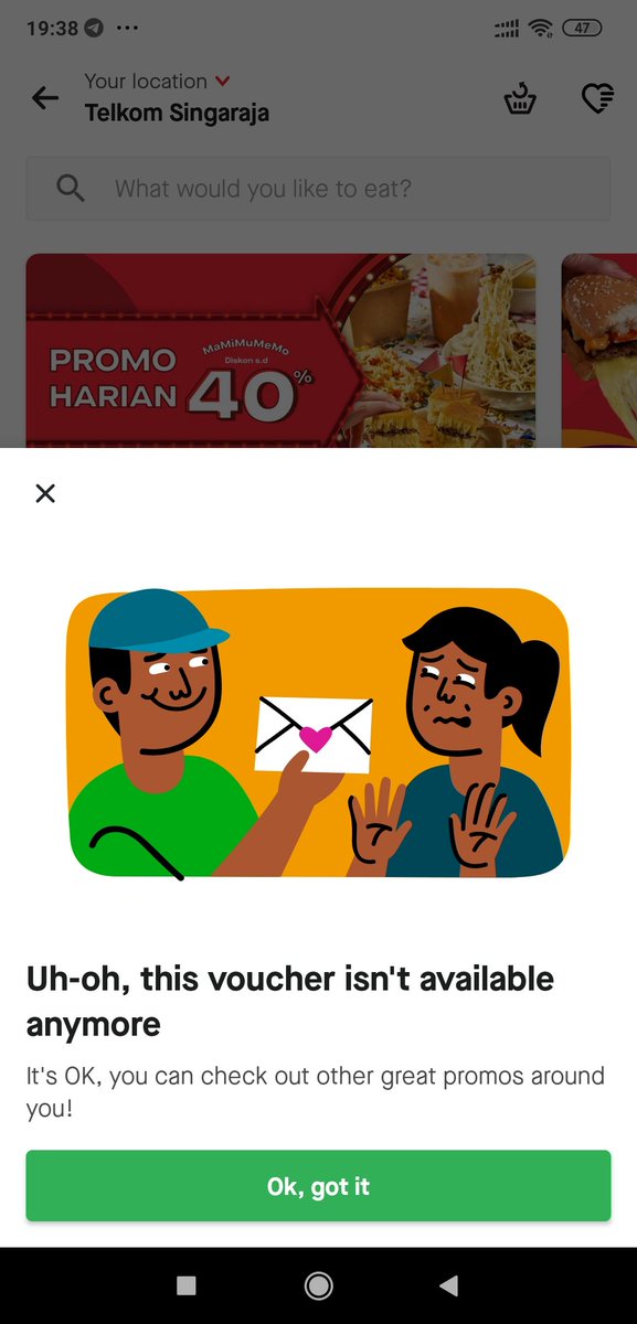 whildanpakar's tweet photo. @gojekindonesia ini kok voucher go food saya nggak bisa dipakai ya? Expired masih tgl 30 desember https://t.co/Ww2rgOnOoA