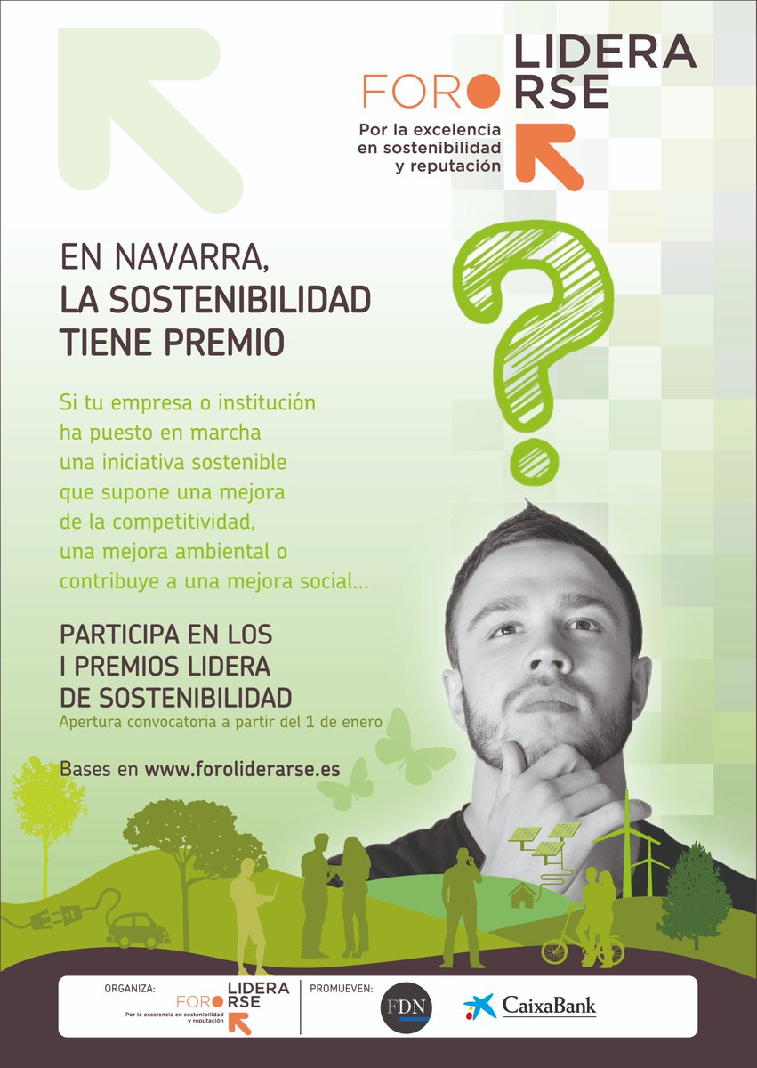 rse_foro's tweet photo. ¿Tu empresa o institución ha puesto en marcha alguna iniciativa sostenible? En Navarra, la sostenibilidad tiene premio. El foro Lidera RSE convoca los I Premios Lidera de Sostenibilidad. Consulta las bases en https://t.co/CNupqoal6a https://t.co/wEh8OVUZkt